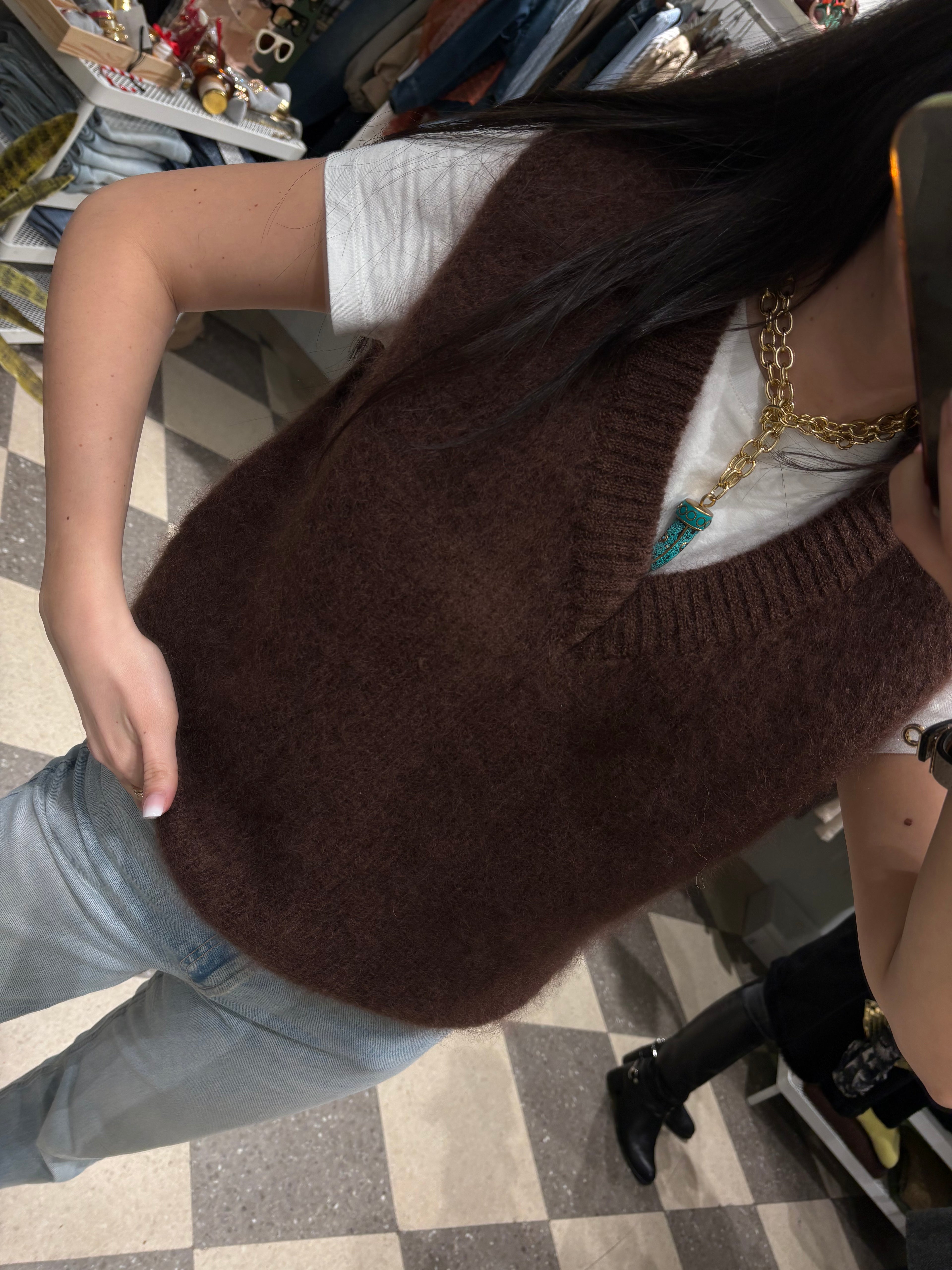 Gilet in misto mohair