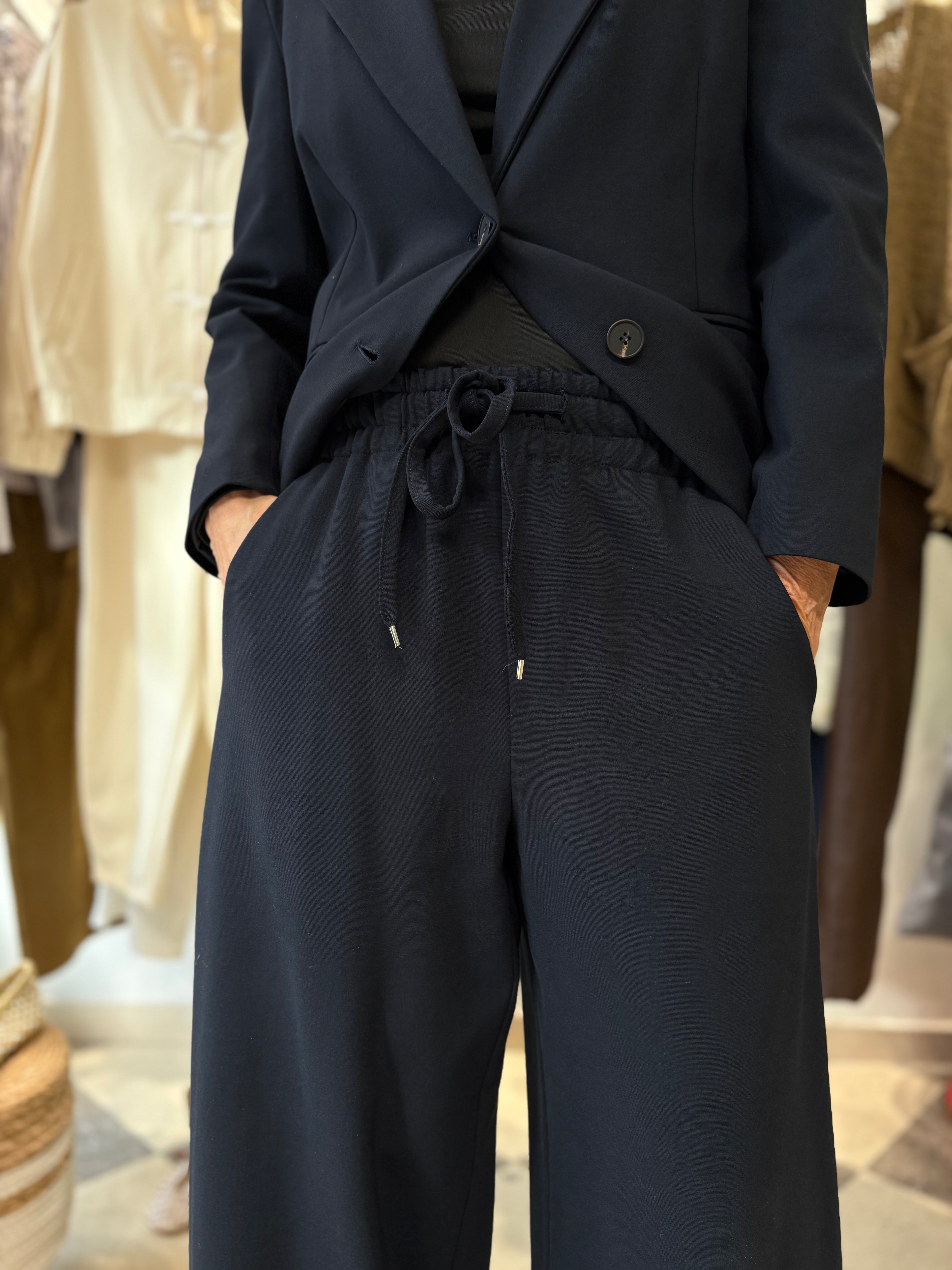 Motel | pantalone palazzo punto Milano blu navy