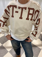 Motel felpa Saint Tropez con dettagli pizzo su spalle e maniche