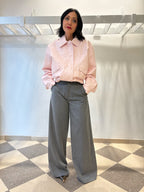 Pantalone palazzo gessato gamba over