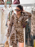 Coordinato camicia e gonna pareo fantasia paisley