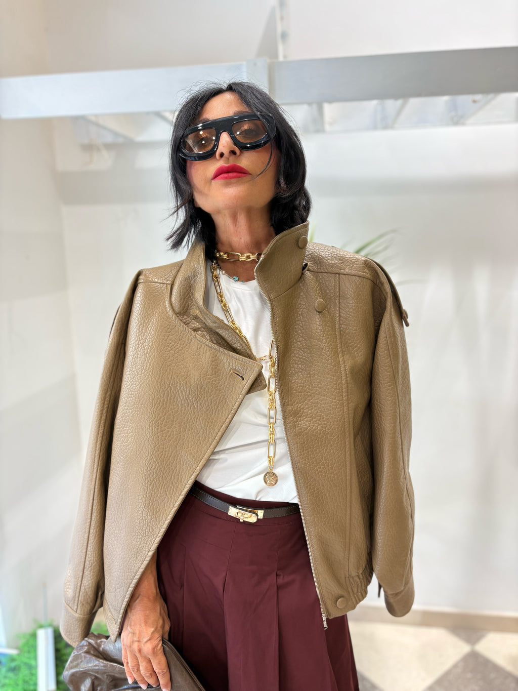 Bomber biker taupe