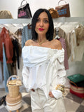 Motel | blusa con spalle scese e dettaglio fiocco