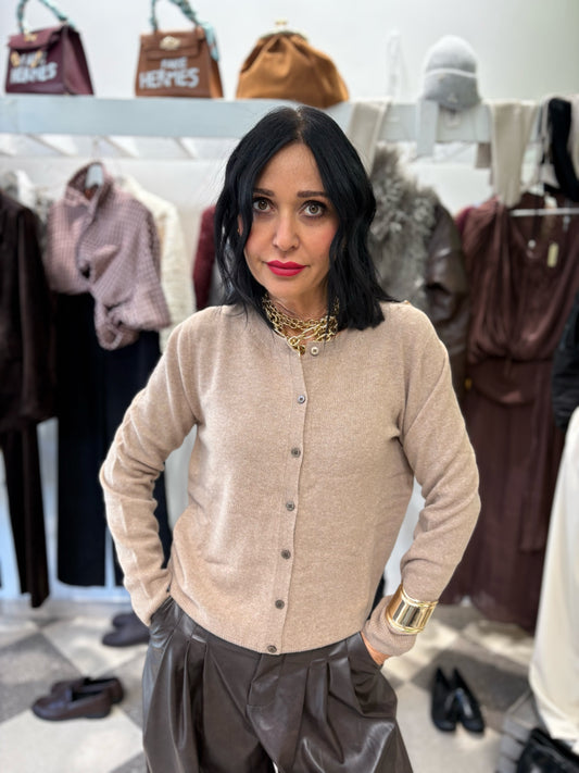 Golfino beige in misto cashmere