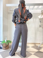Pantalone palazzo gessato