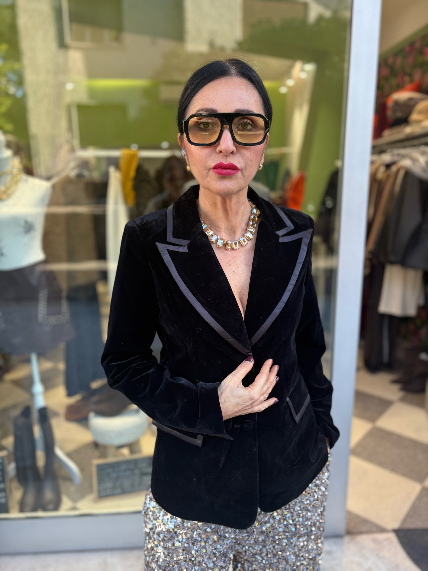 Blazer smoking in velluto