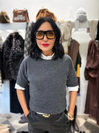 Maglia rasata light in misto cashmere