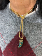 Corno emerald green con catena maglia box.