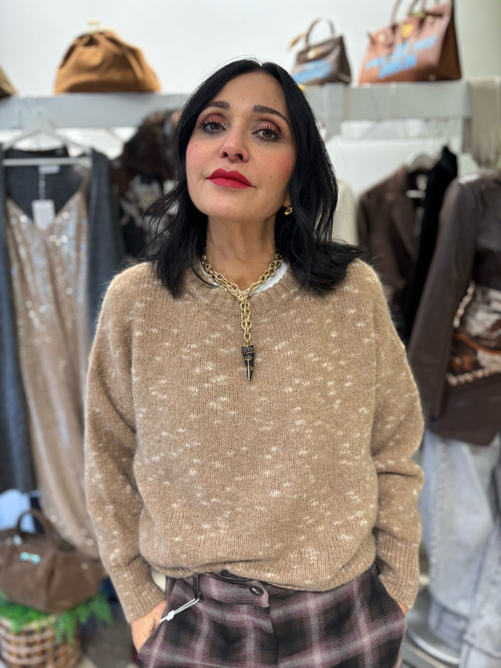 Motel maglione in misto mohair