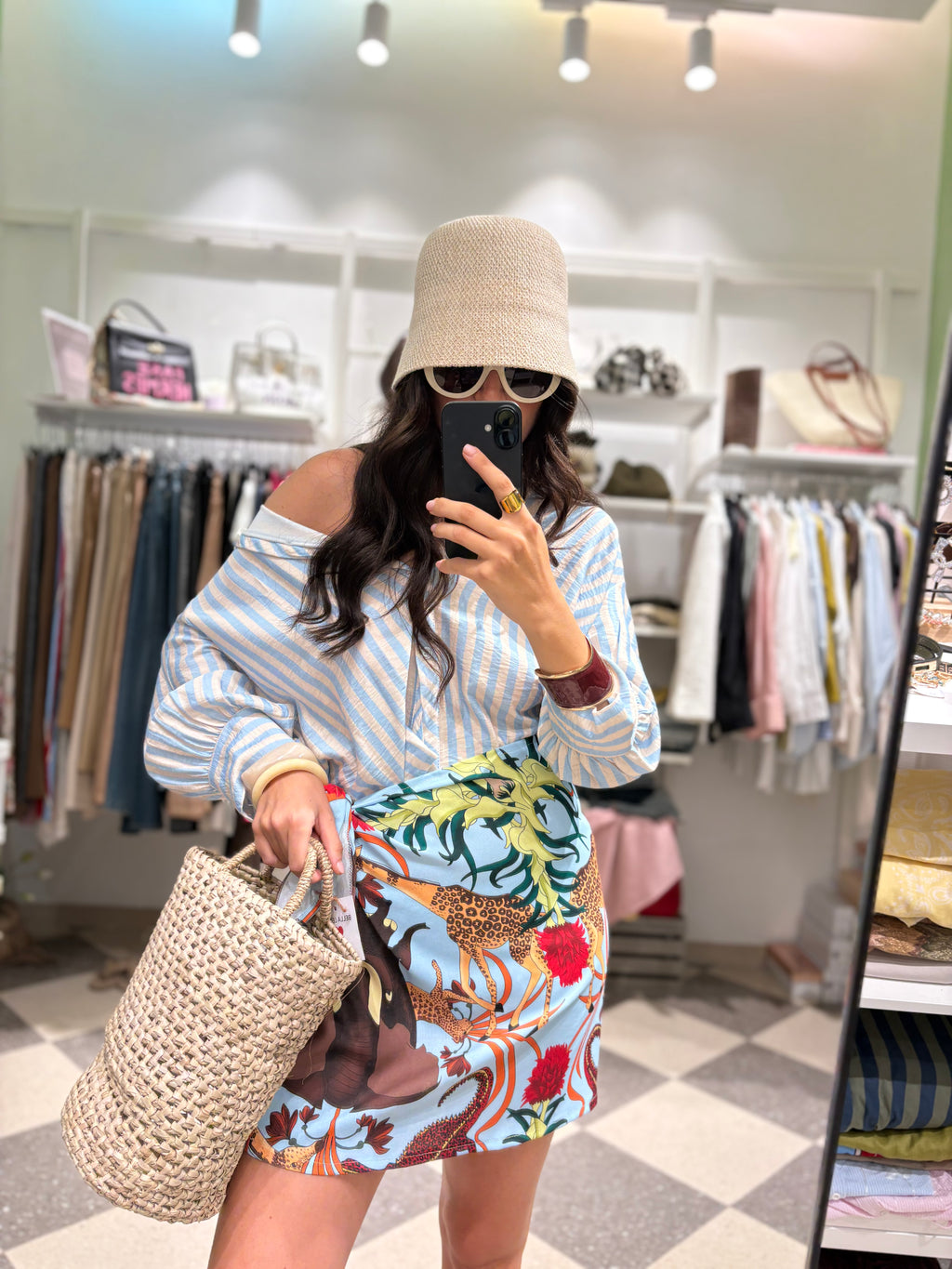 Coordinato Camicia Riga & Gonna Pareo Jungle