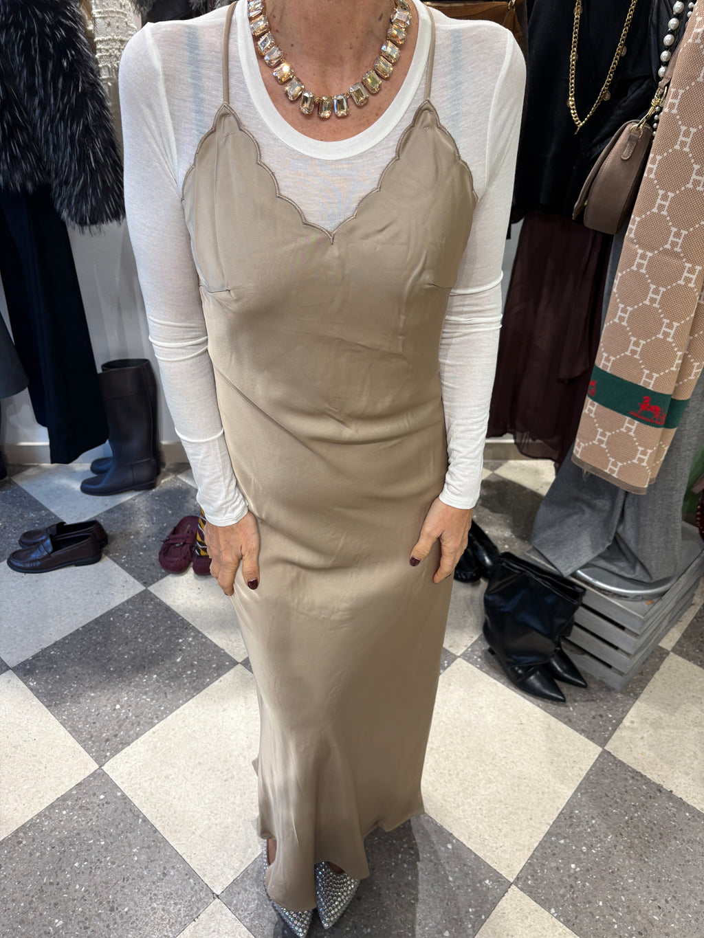 Slip dress champagne