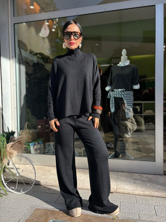 Coordinato in maglia black