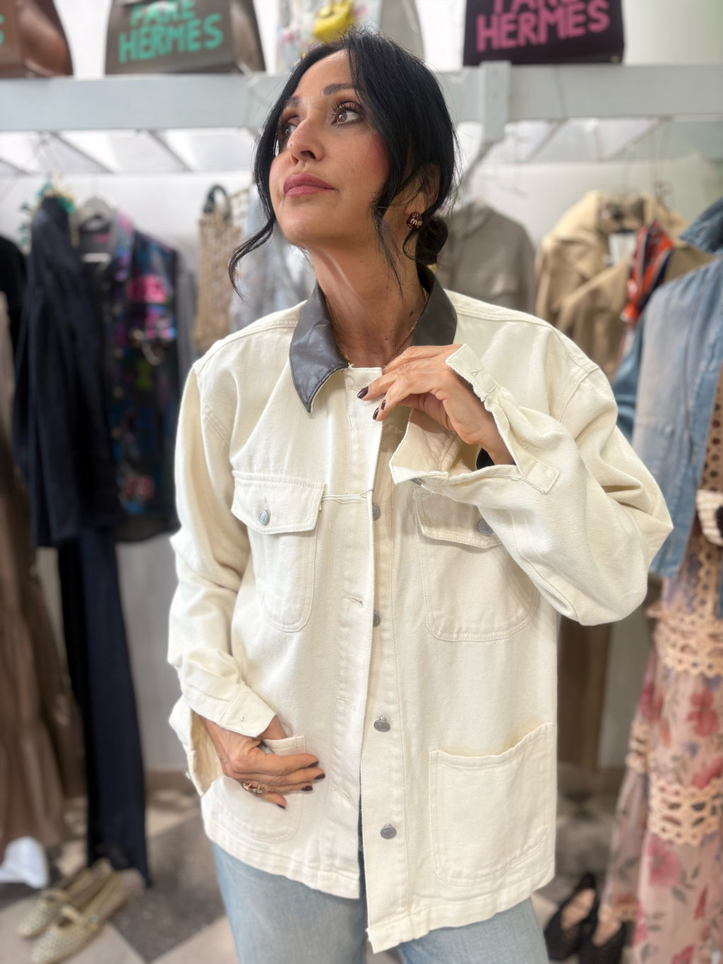 Giacca worker - panna