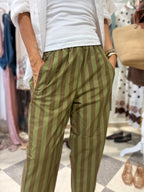 Pantalone in cotone con elastico in vita