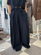 Completo camicia e pantalone palazzo - blu notte