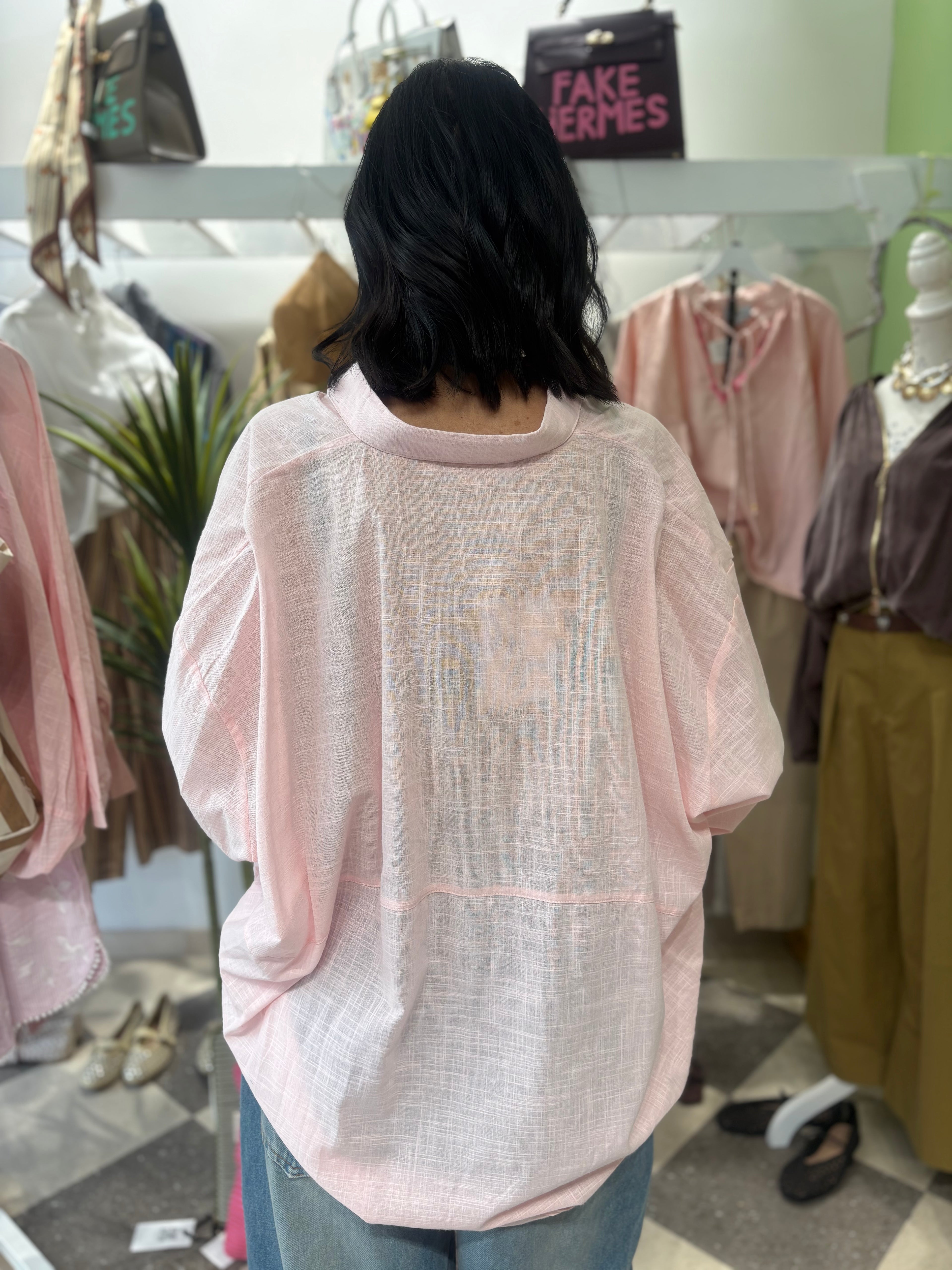 Camicia over in 100% cotone