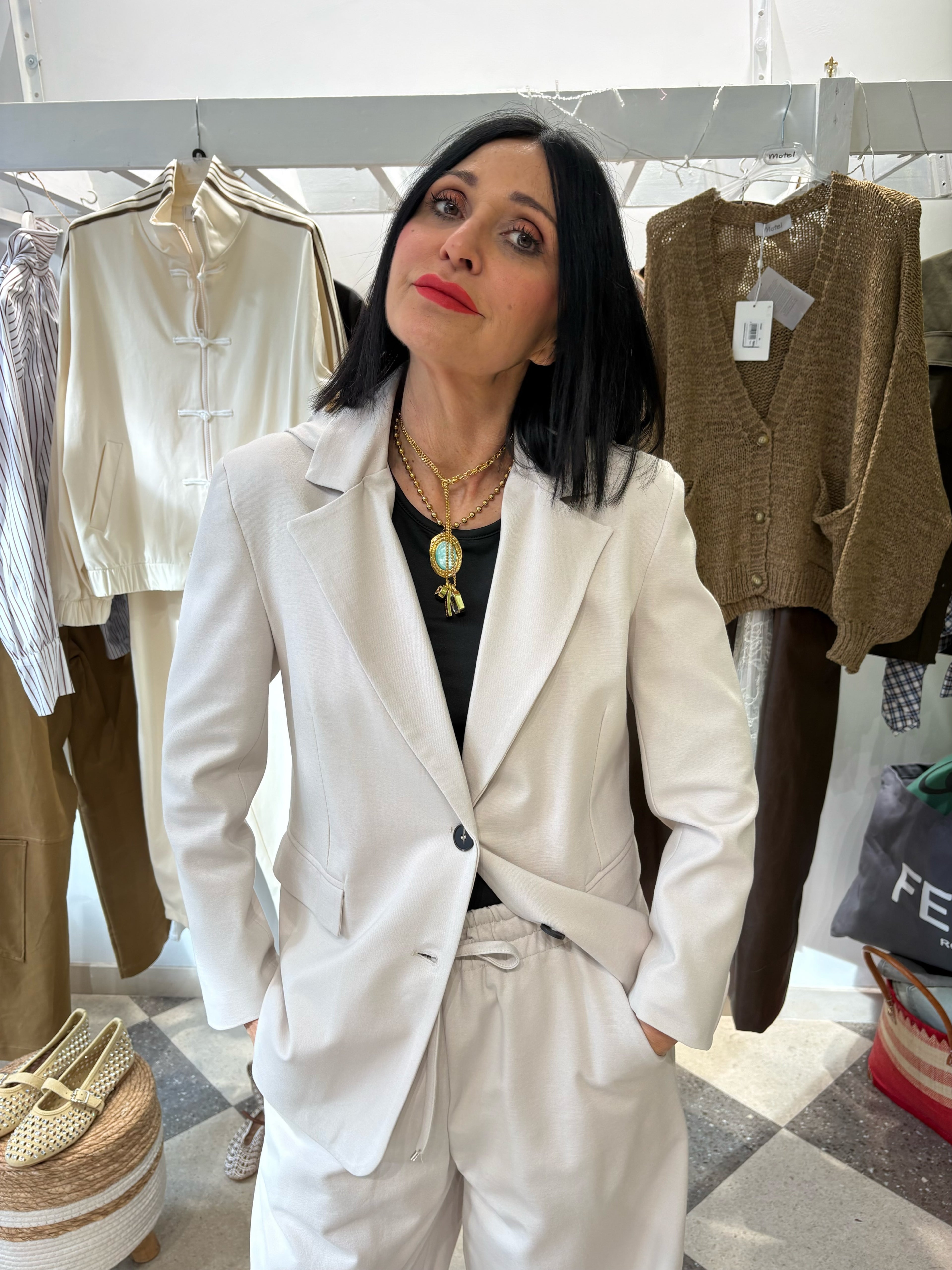 Motel | giacca in punto Milano panna