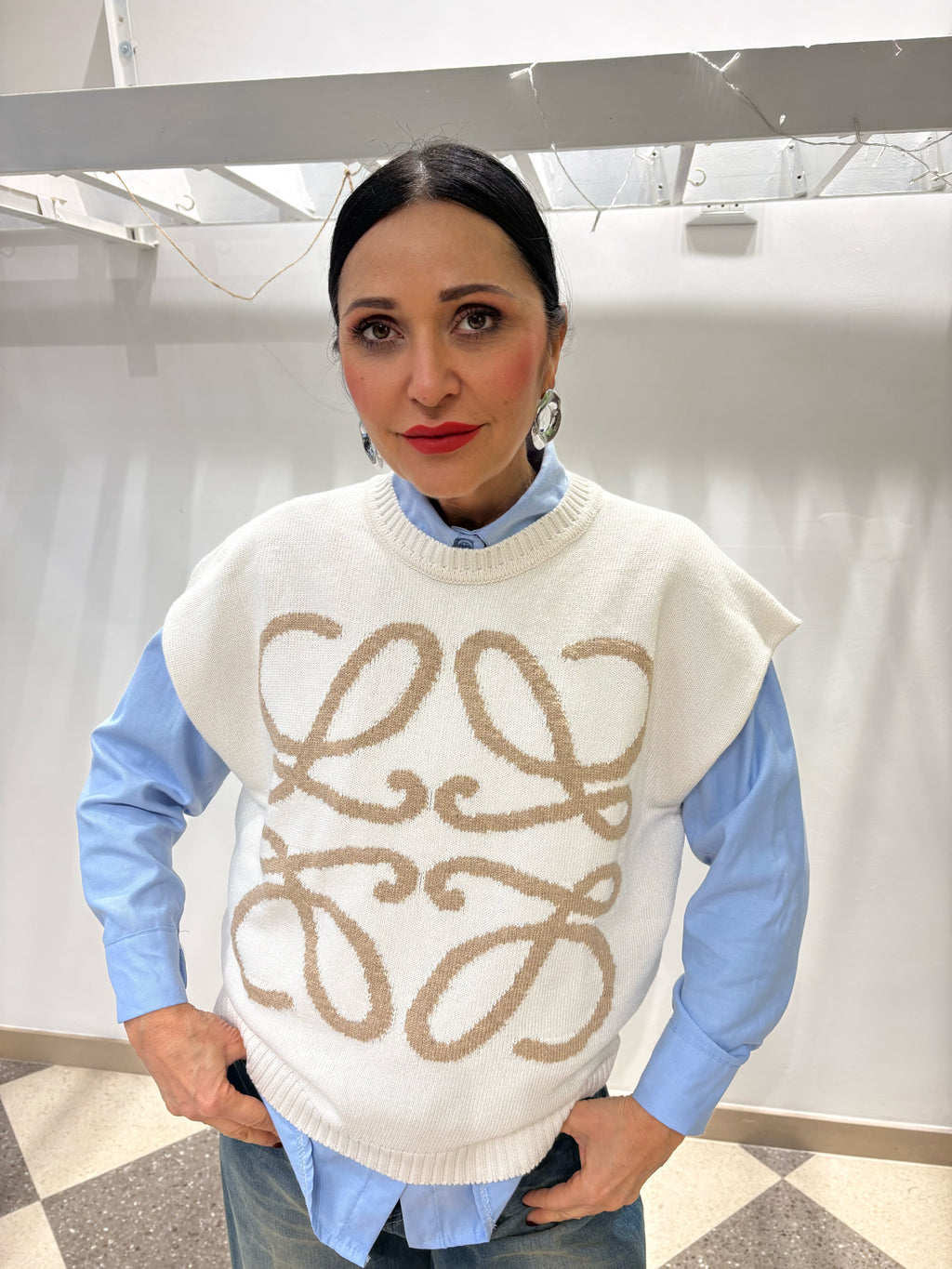 Gilet panna e sabbia