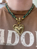 Collana cuore intrecciato verde