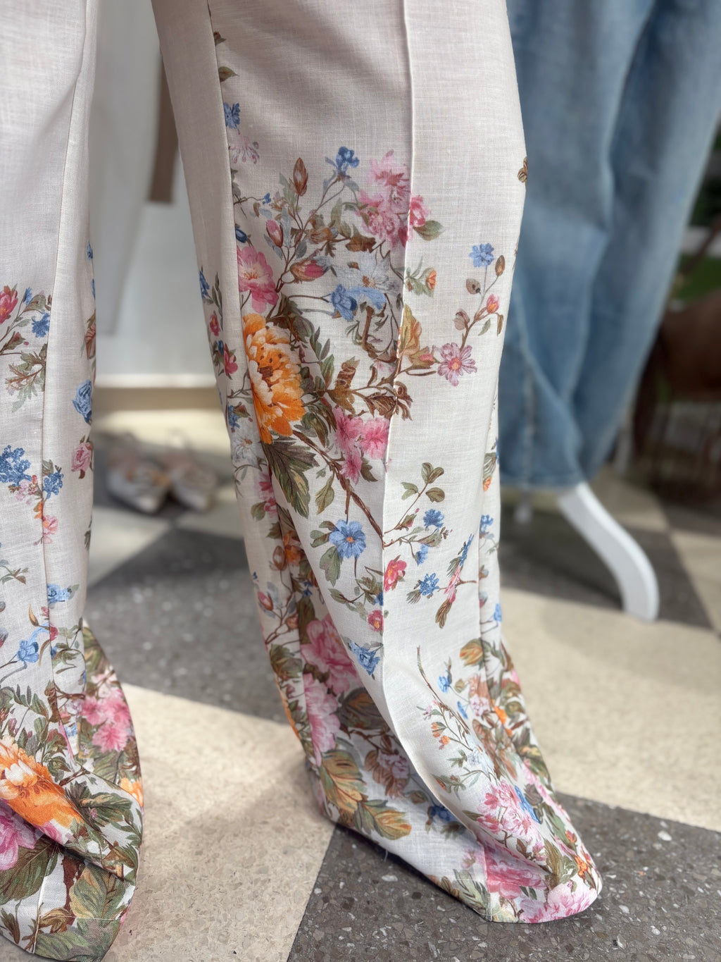 Pantalone palazzo motivo floreale