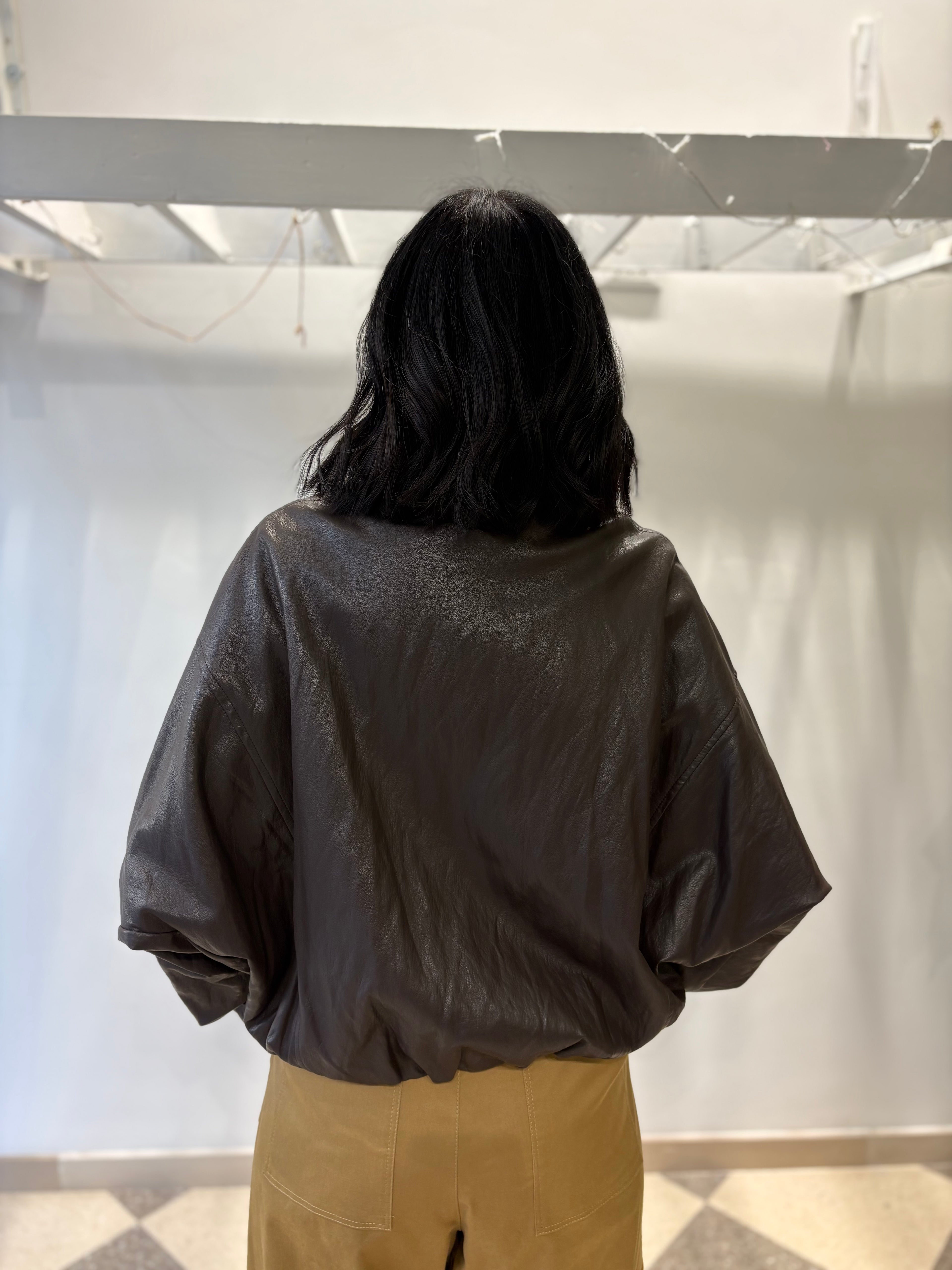 Bomber effetto pelle cioccolato