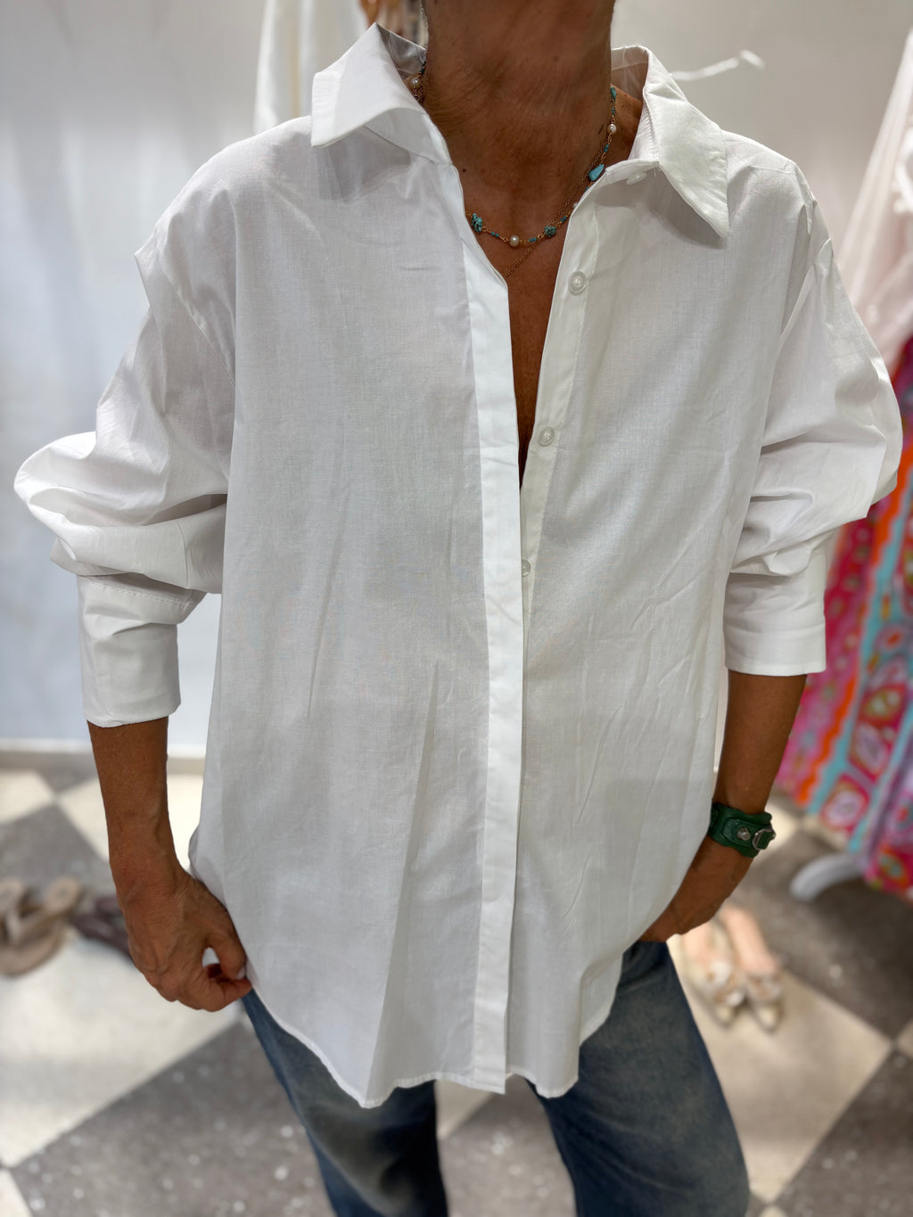 Camicia maxi in cotone
