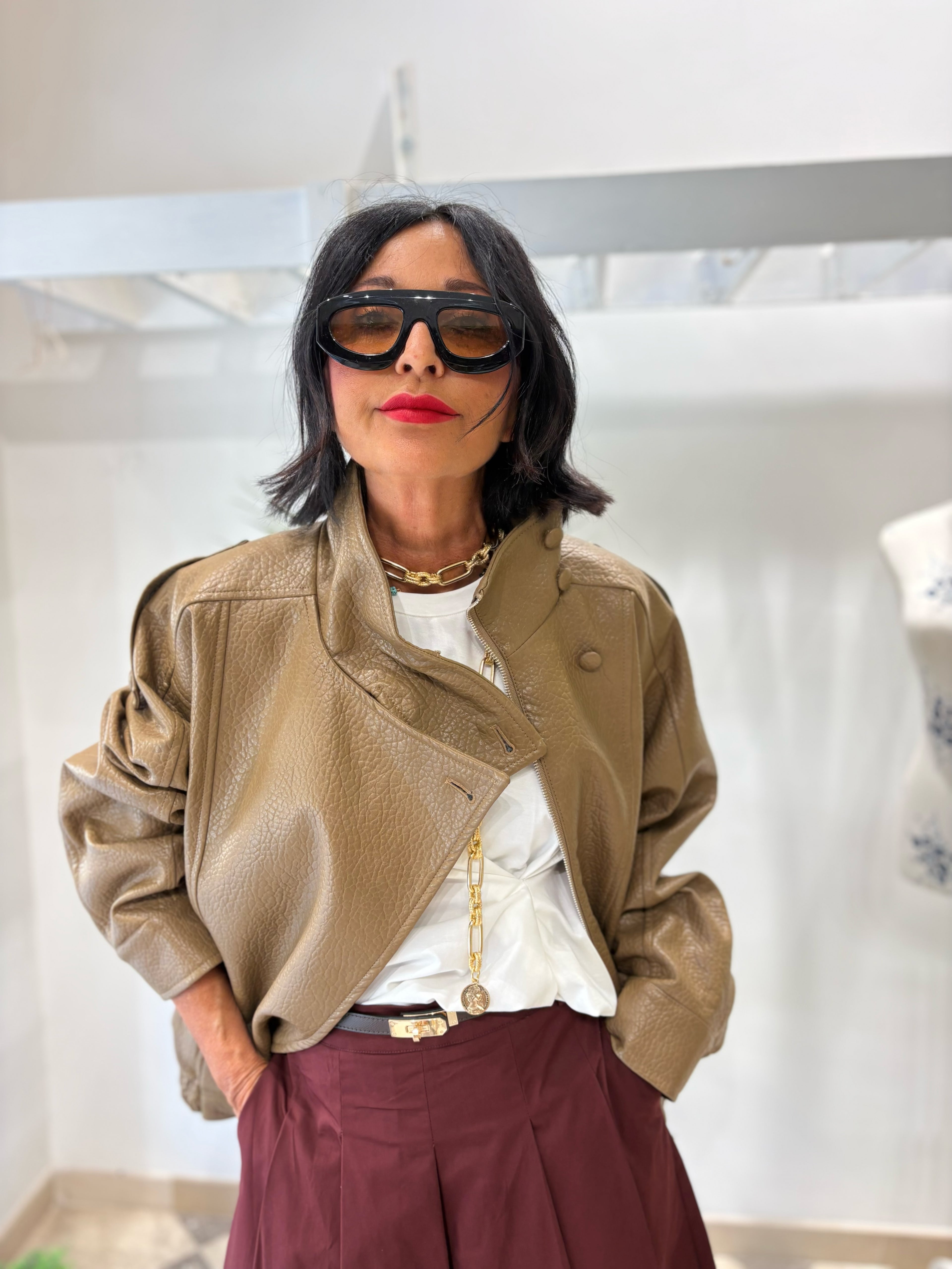 Bomber biker taupe