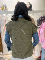 Gilet in 100% cotone verde kaki