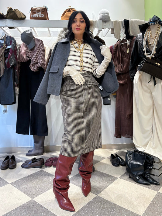 Gonna a matita check black and white