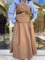 Coordinato caramello top e gonna