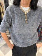 Maglia in misto alpaca con manica a 3/4