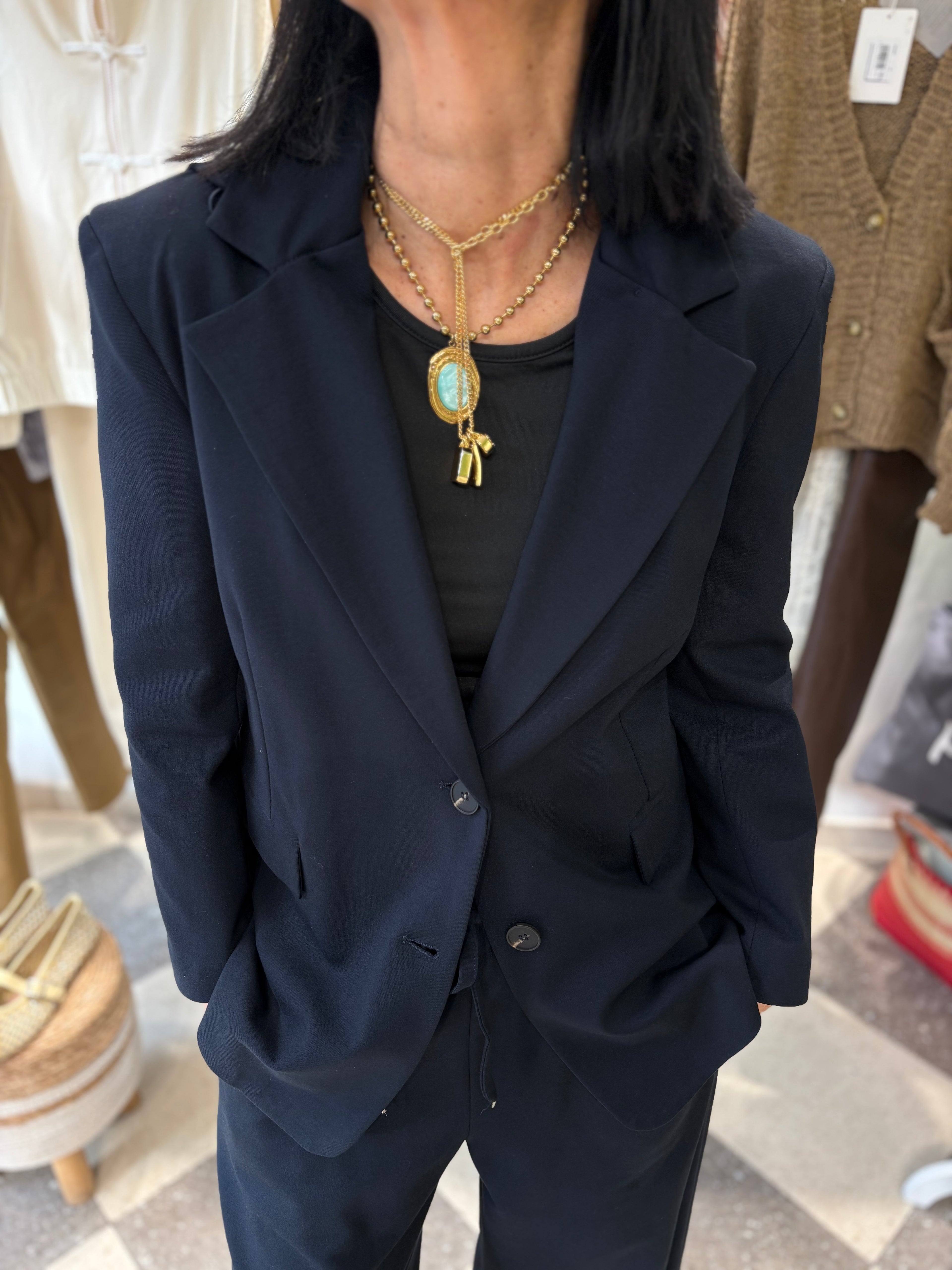 Motel | giacca in punto Milano blu navy