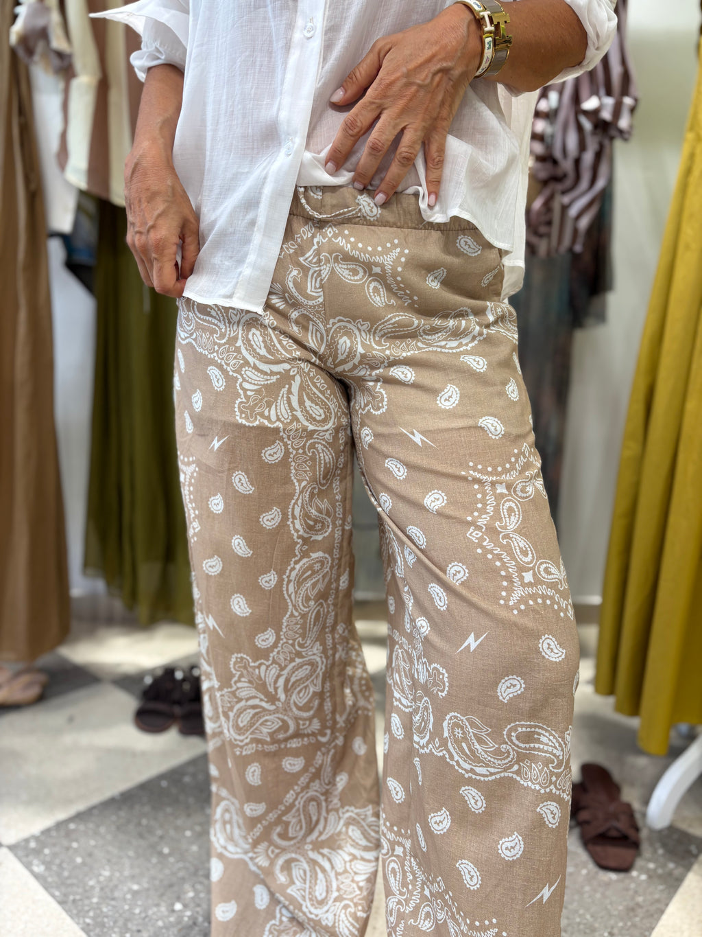 Pantalone bandana beige
