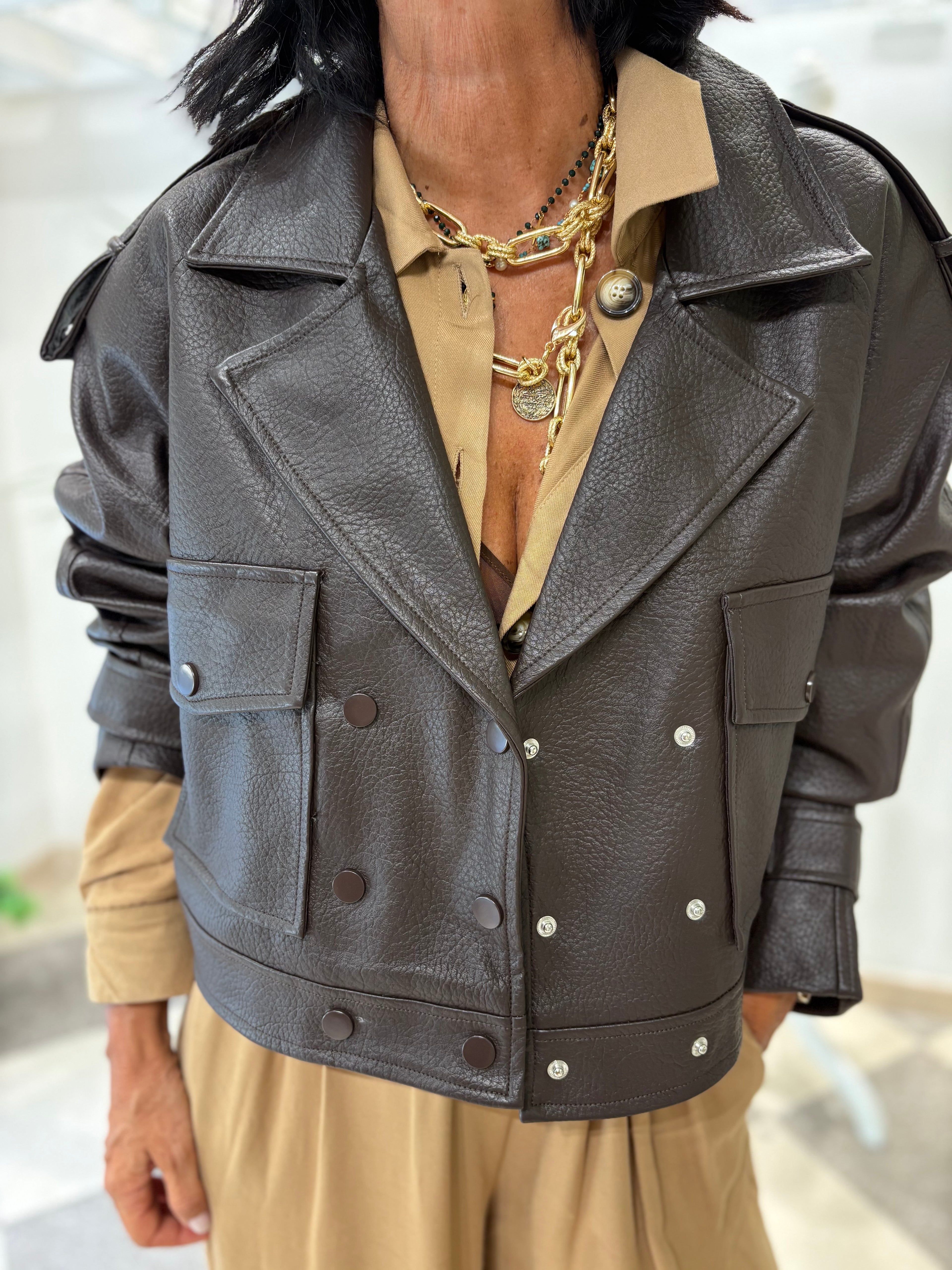 Giacca biker oversize