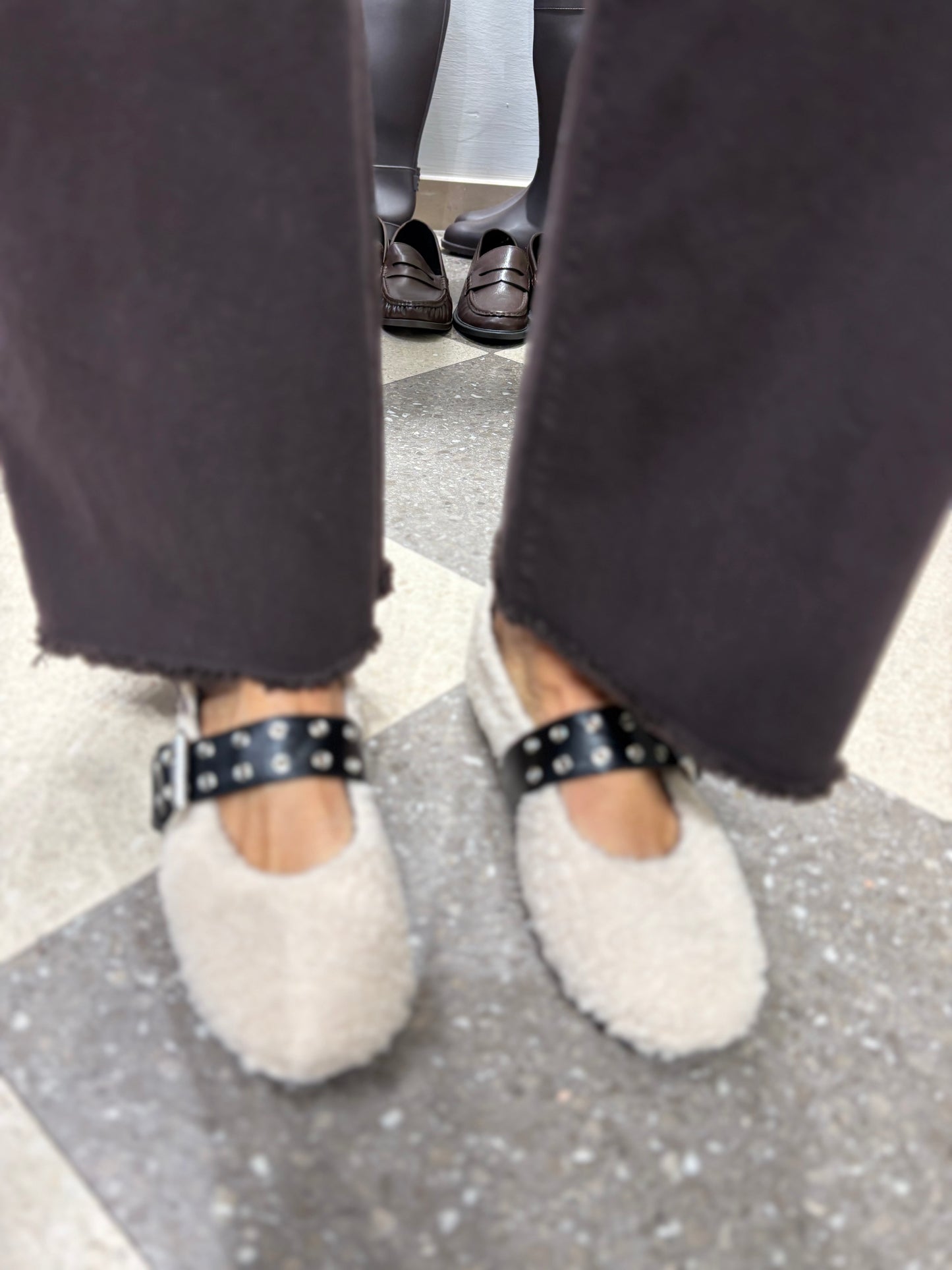 Ballerine fluffy con cinturino