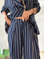 Pantalone palazzo gessato