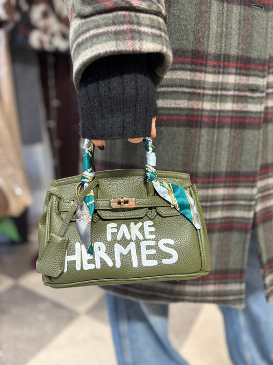 Mini borsa in ecopelle - Fake Hermes