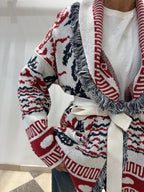 Motel cardigan stampa jacquard etnica