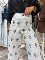 Pantalone palazzo ricamato
