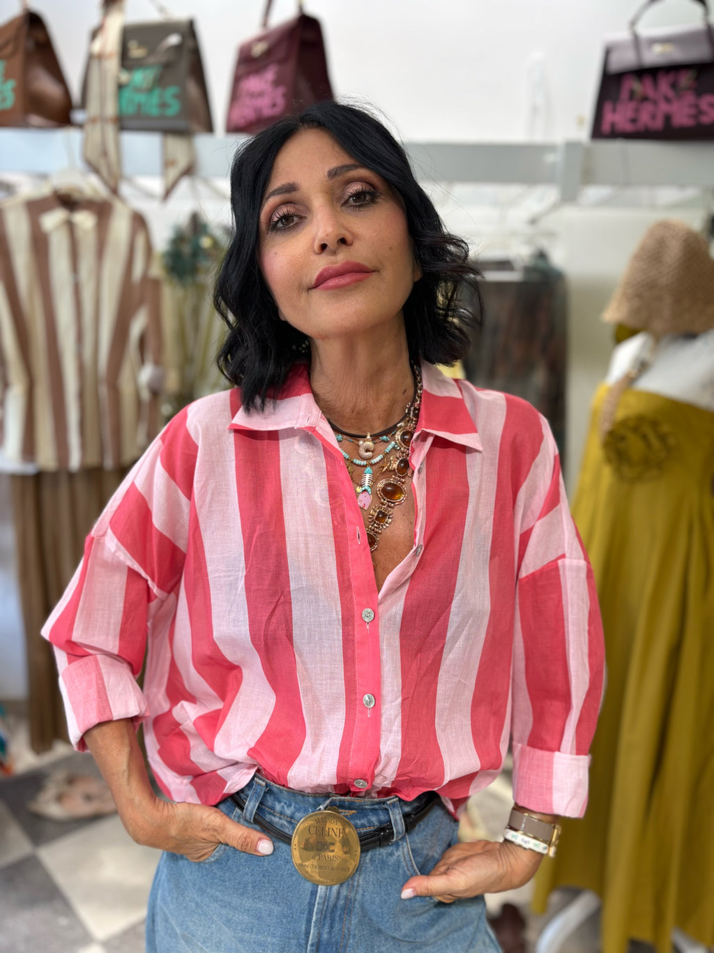 Camicia a righe over