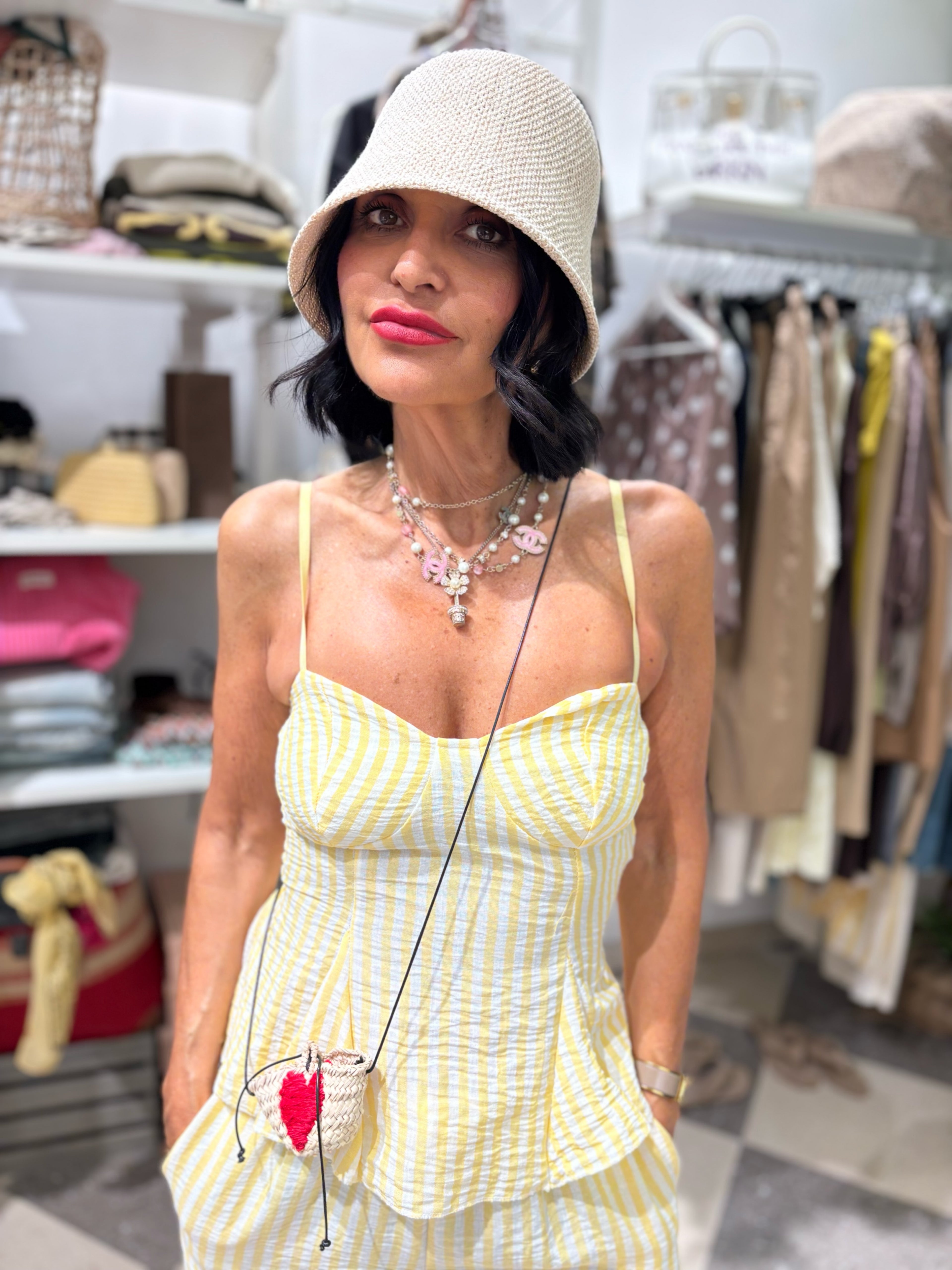Coordinato top e pantalone a righe