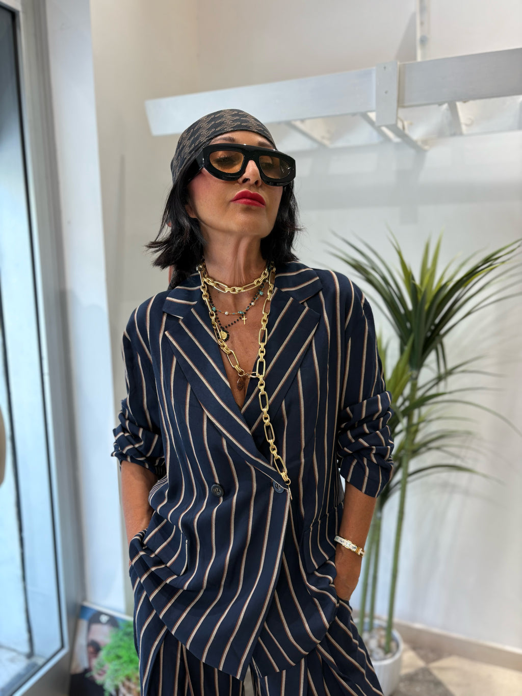 Camicia giacca gessata
