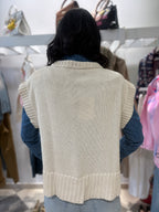 Gilet in 100% cotone panna