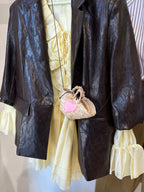 Bella Lecce | borsina in miniatura cuore rosa - dimensione small