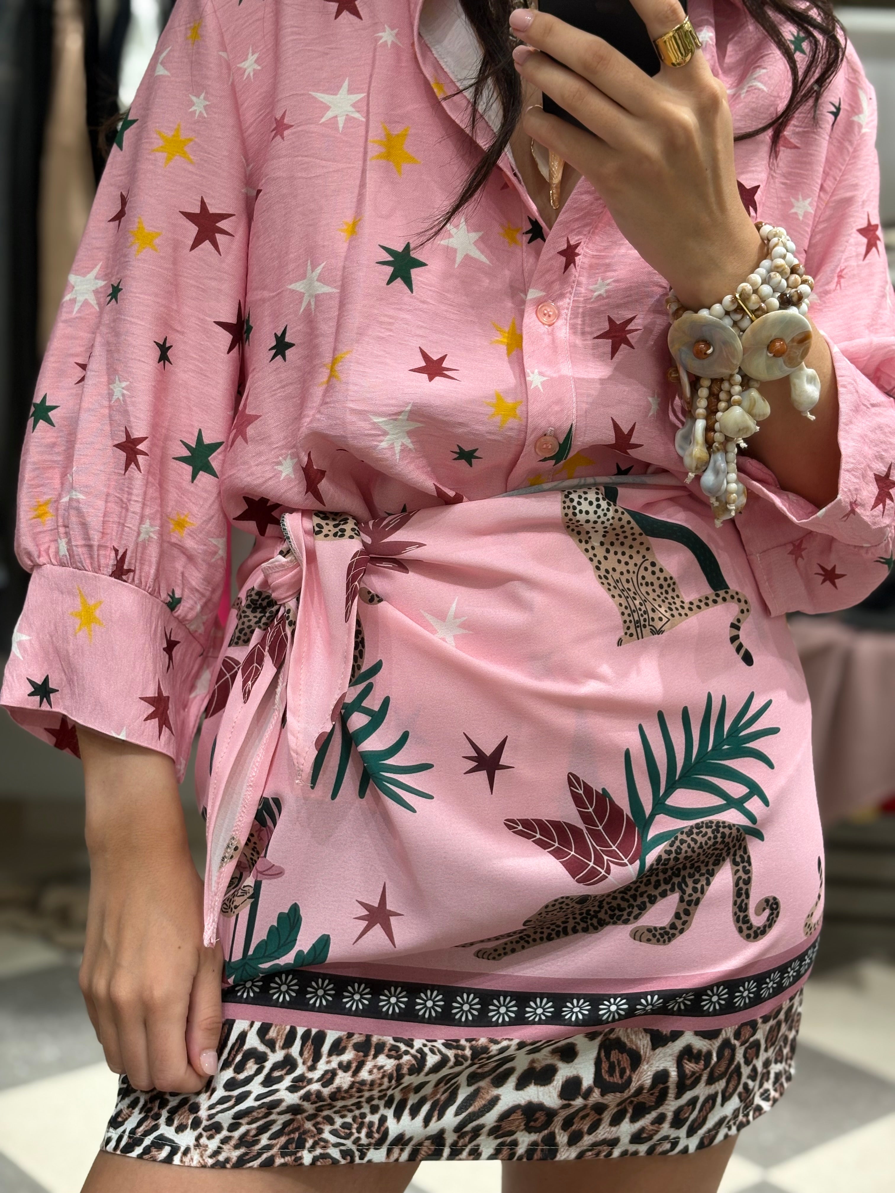 Coordinato Camicia Stars & Gonna Pareo Jungle
