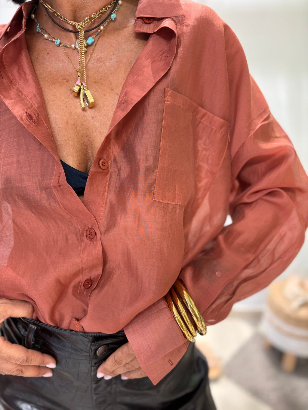 Camicia ultra light - zucca