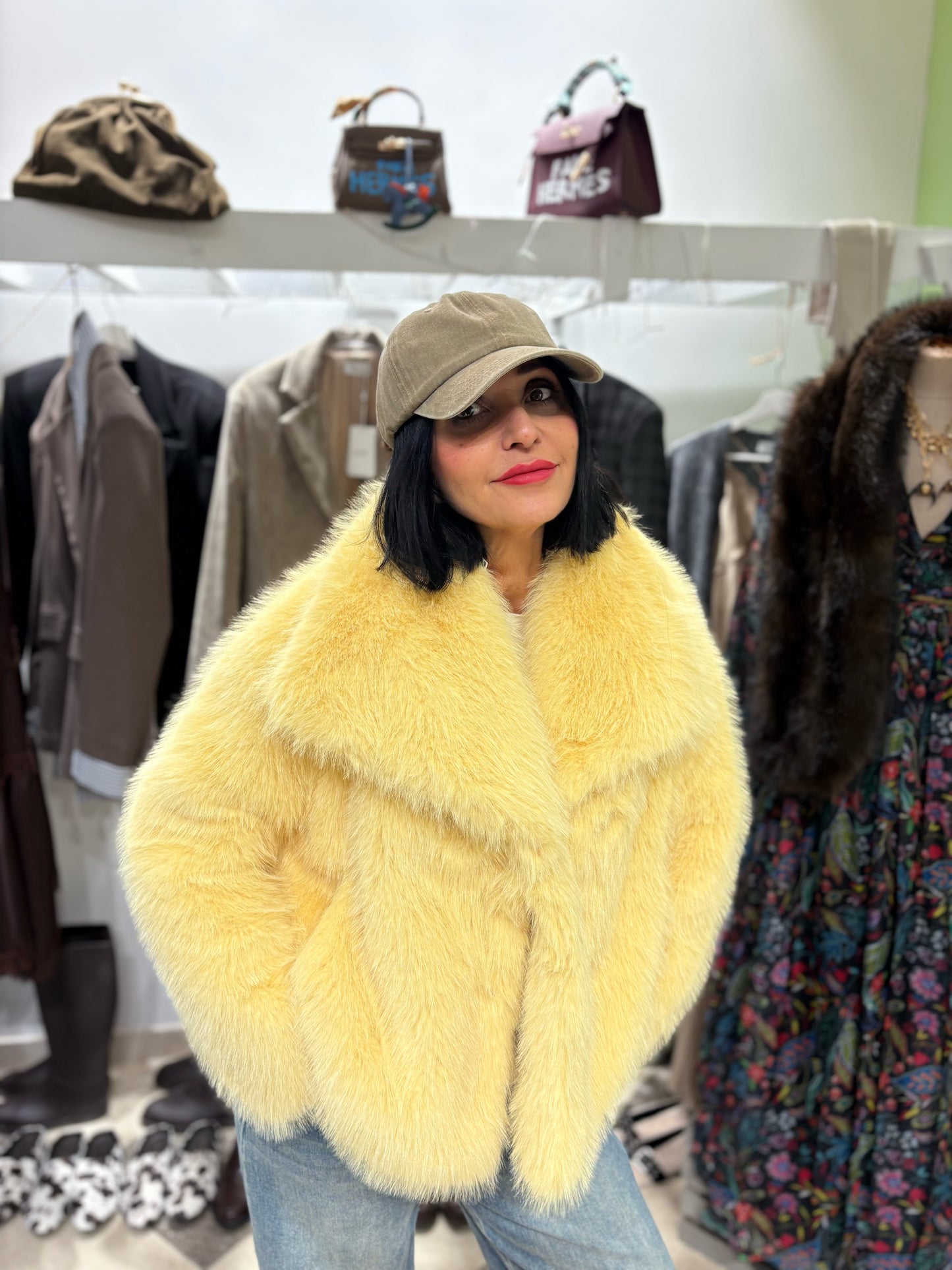 Eco pelliccia giallo lemon