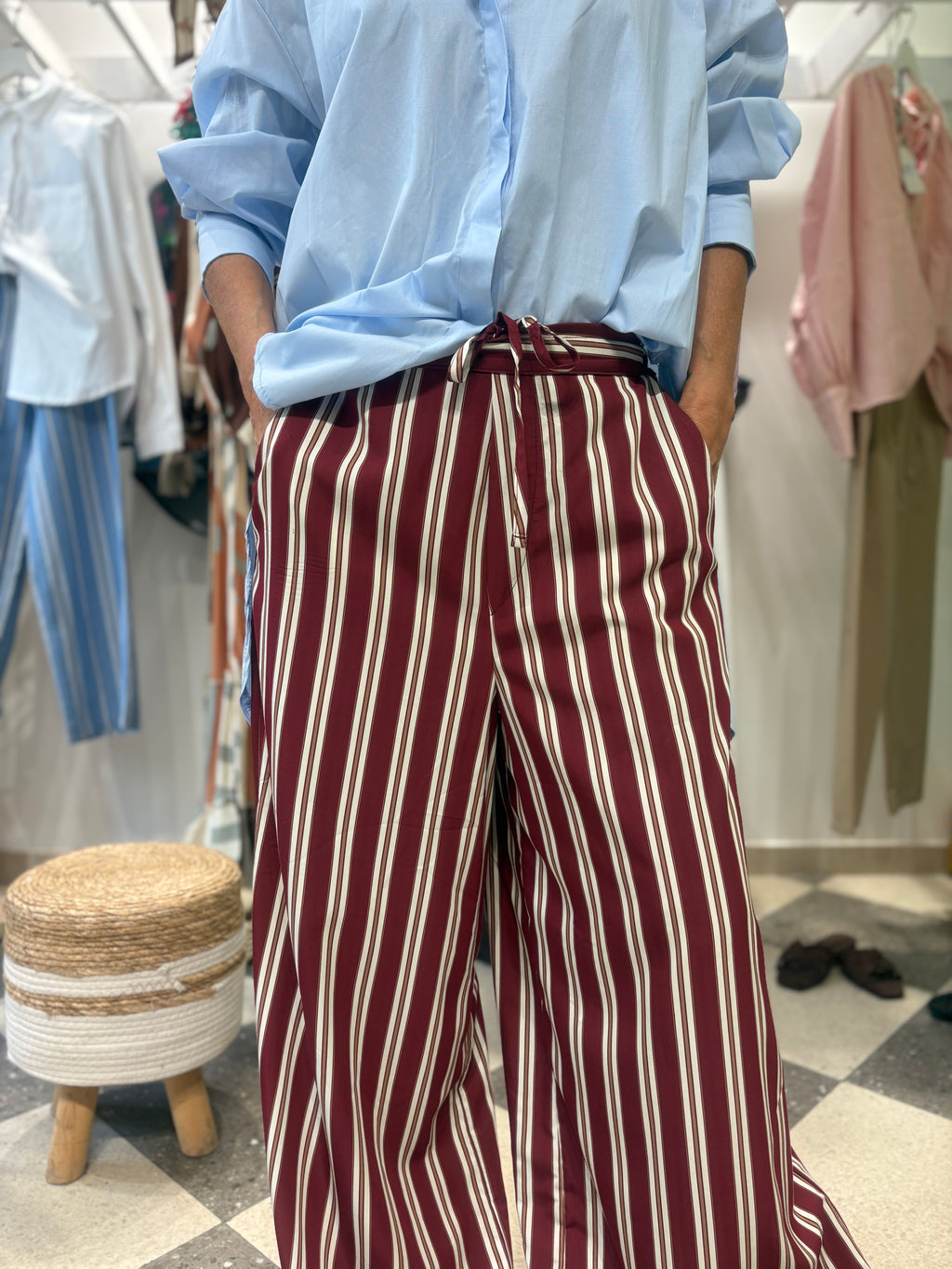 Pantalone palazzo multirighe