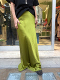 Gonna lunga con elastico in vita - variante verde mela