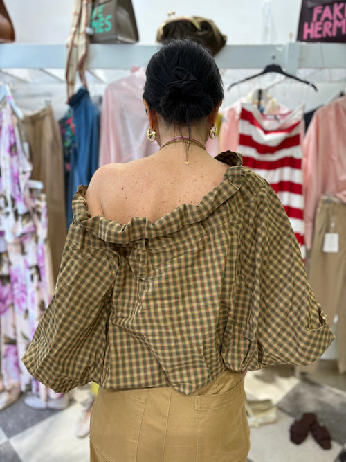 Blusa Vichy romantica chic
